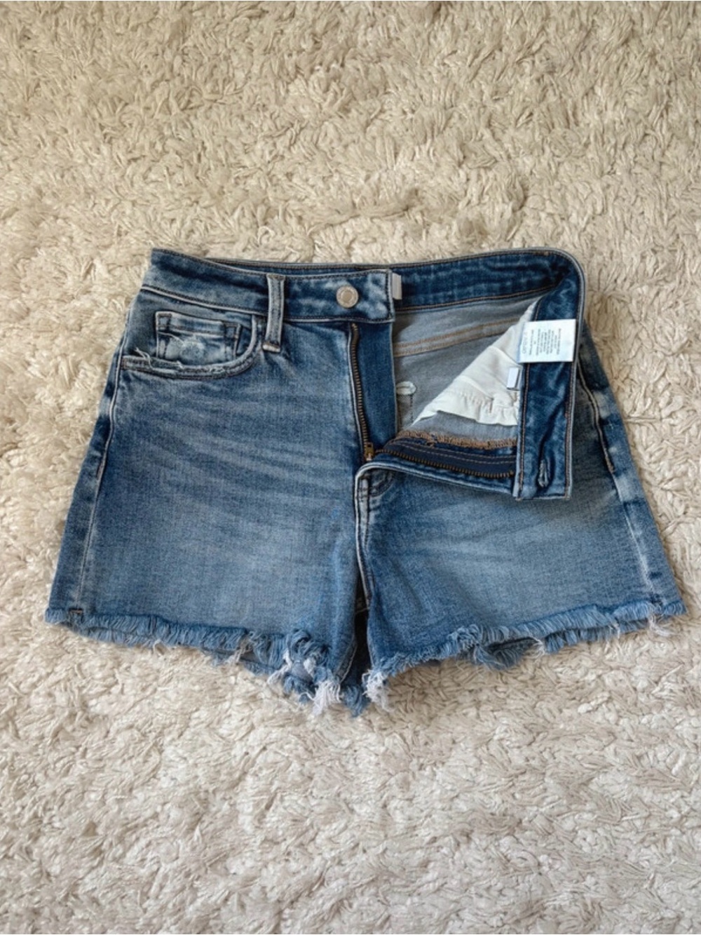 Vervet By Flying Monkey High Rise Raw Hem Denim Shorts - Picture 5 of 10